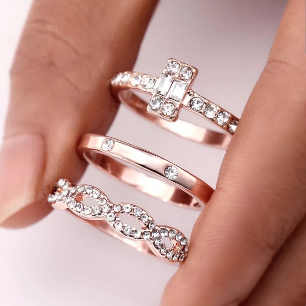 💎[3 for $15]💎 3 piece ring set Rose Gold Rings - Picture 2 of 6